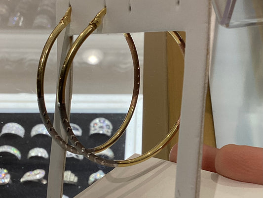 10K Tri-Gold Earrings 2.83g