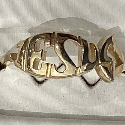 10K Yellow Gold Jesus Ring - 2.16g - Free Sizing