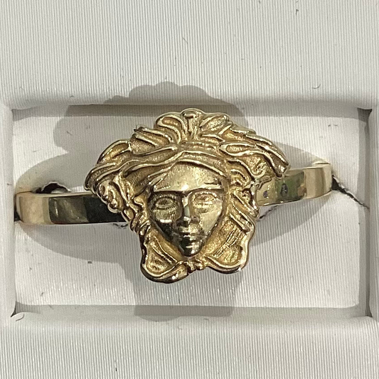 10K Yellow Gold Medusa Face Ring - 2.0g - Free Sizing