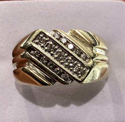 10K Y Gold Men’s Diamond Ring 7.6g .30ct