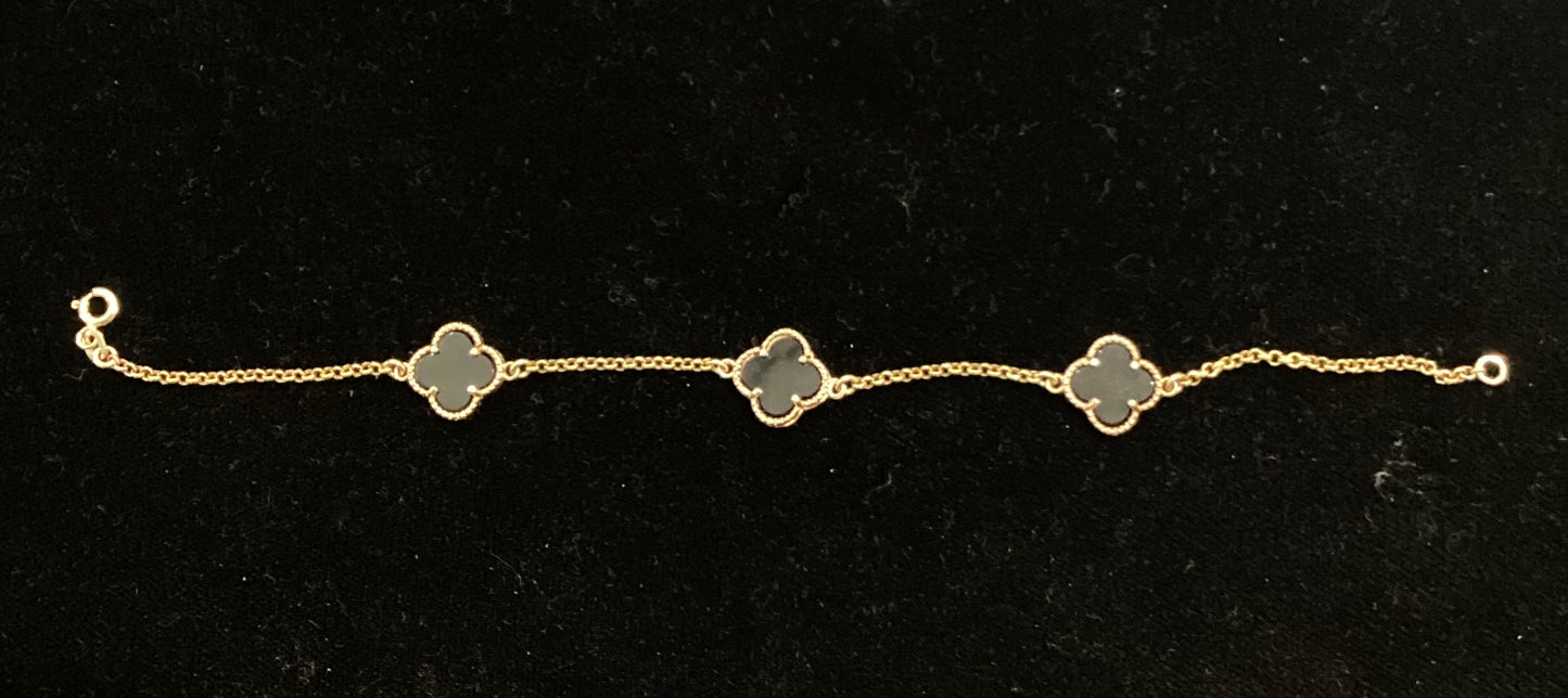10K Y Gold Van Cleef Style Bracelet 4.69g