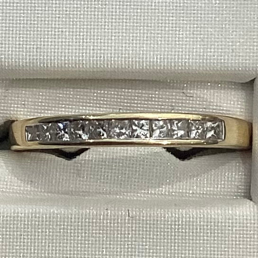 14K Yellow Gold Semi-Eternity Diamond Ring - 0.25CT - Free Sizing