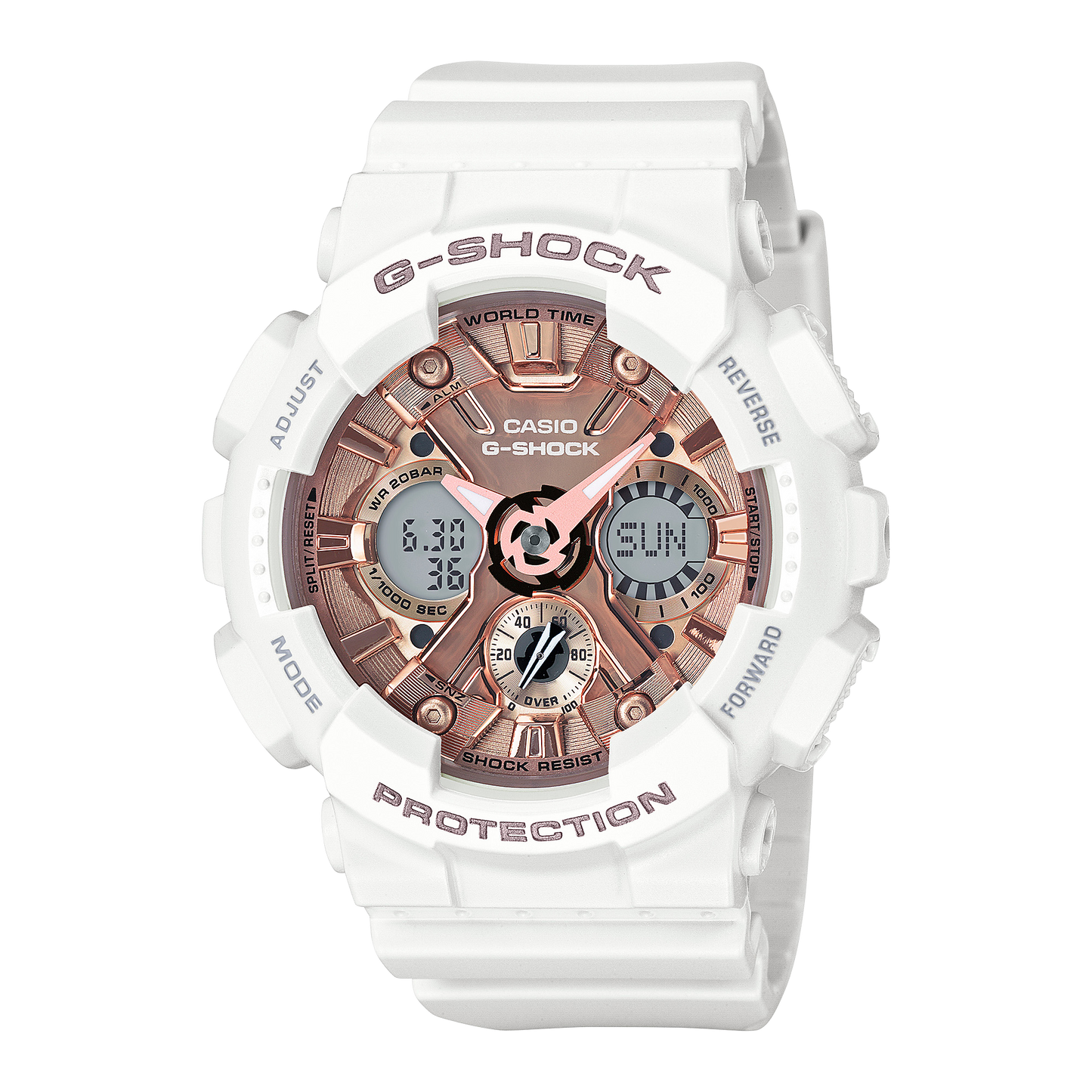 Casio G-Shock GMA-S120MF-7A2 Women's Analog-Digital Watch - White Rose Gold