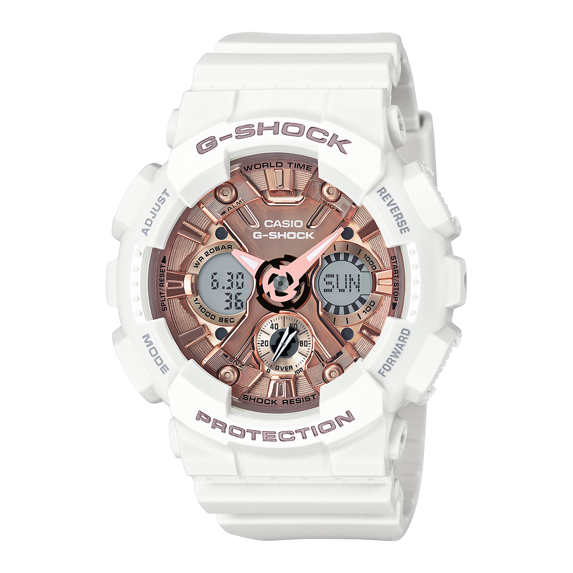 Casio G-Shock GMA-S120MF-7A2 Women's Analog-Digital Watch - White Rose Gold