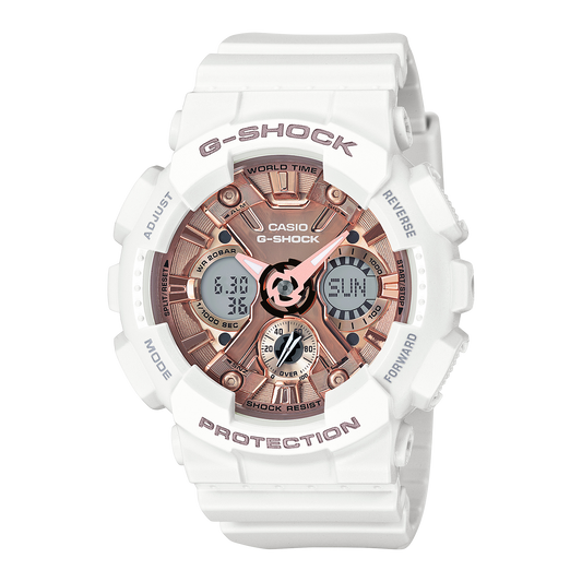 Casio G-Shock GMA-S120MF-7A2 Women's Analog-Digital Watch - White Rose Gold