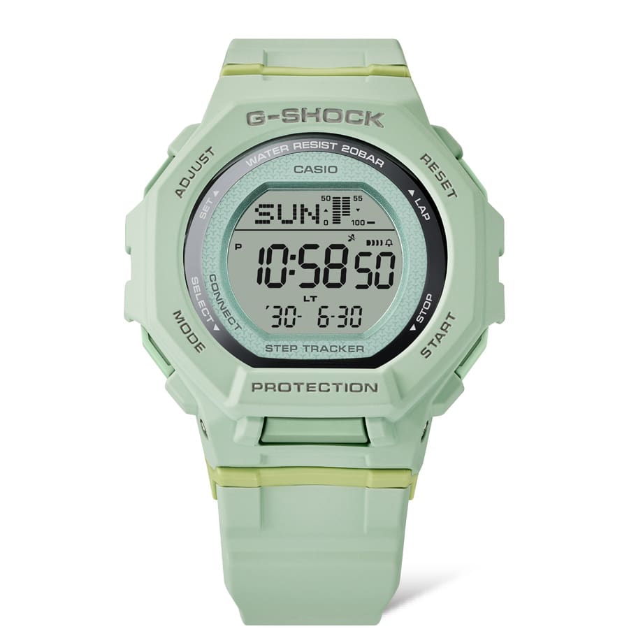 Reloj digital Casio G-Shock GMDB300-3 para mujer - Verde salvia con podómetro