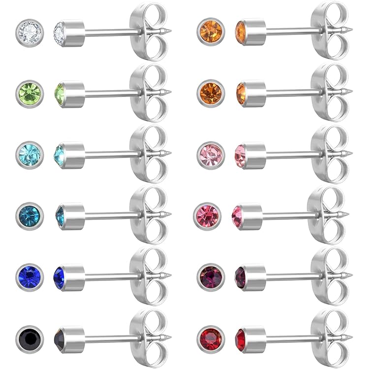 Hypoallergenic stainless steel ear piercing studs safe for sensitive skin professional quality
