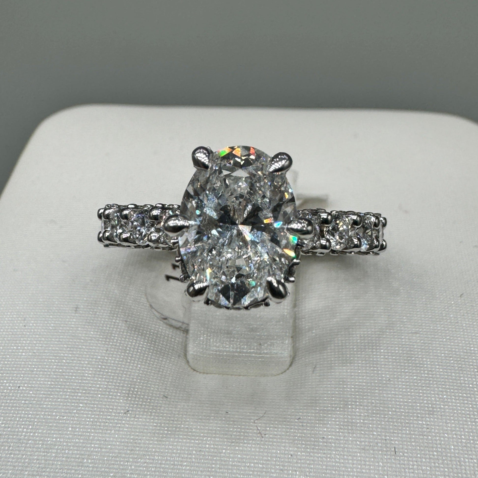 14K W Ring Lab Diamond 4.70CT or blanc Gold rings