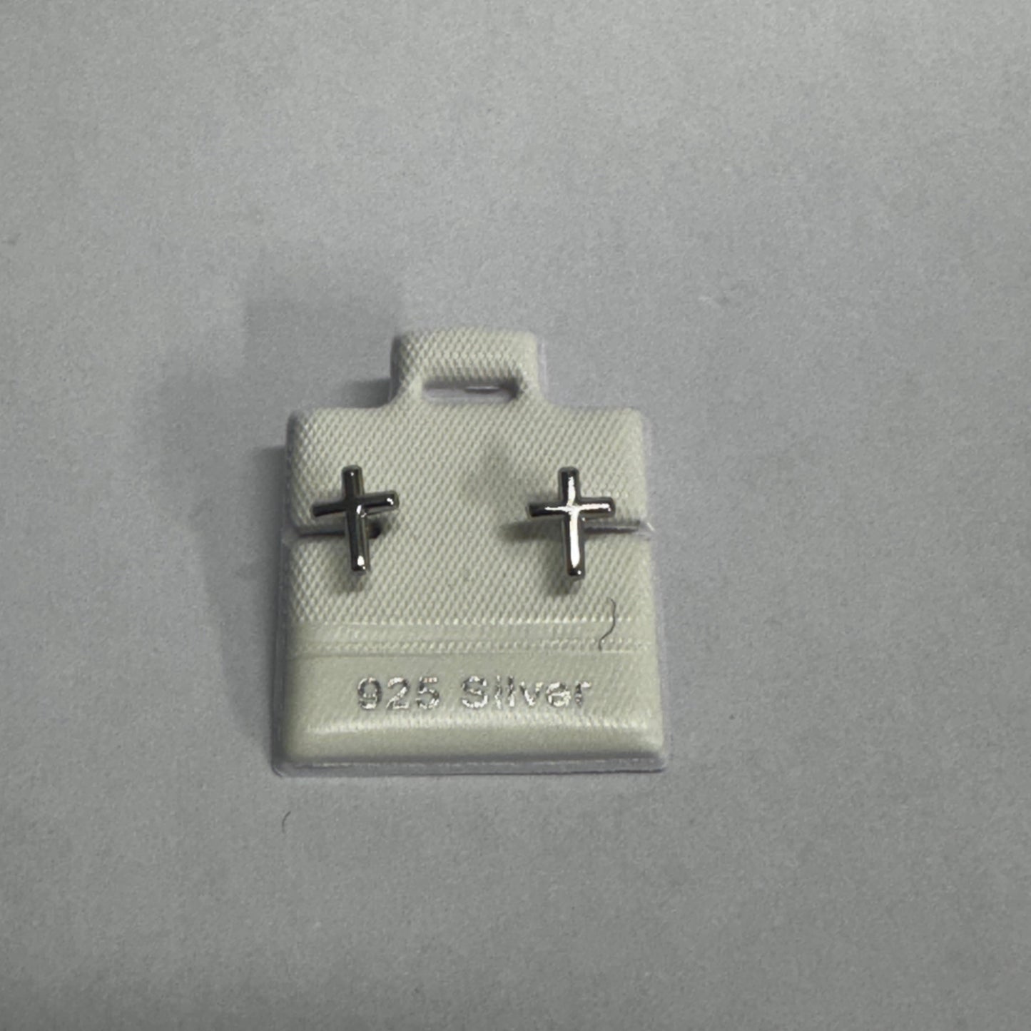 925 Silver Cross Stud Earrings
