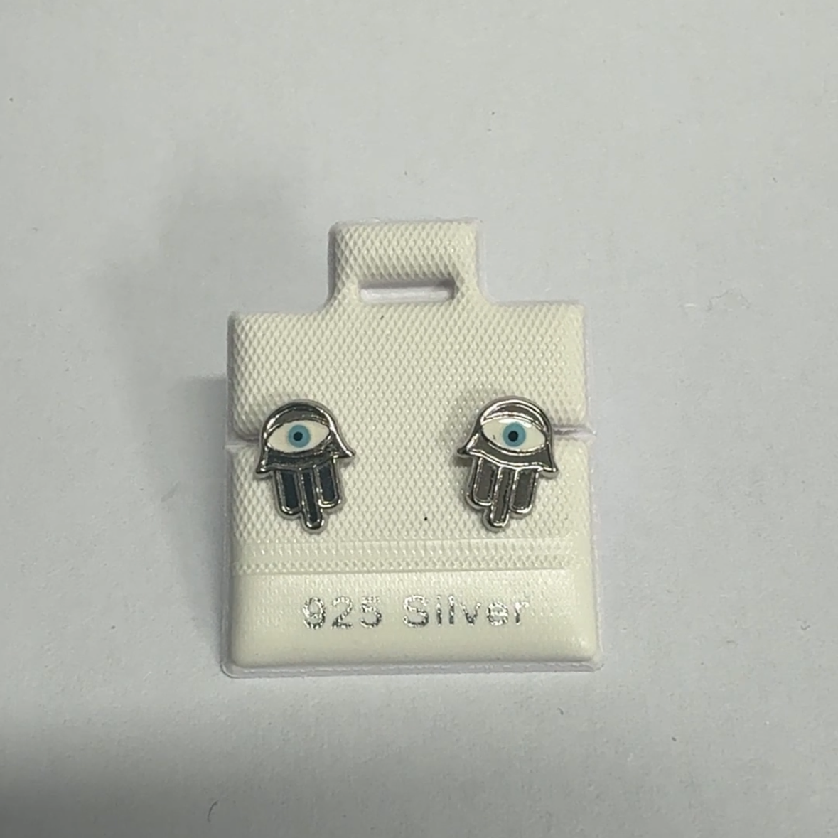 925 Silver Hand of Fatima Stud Earrings