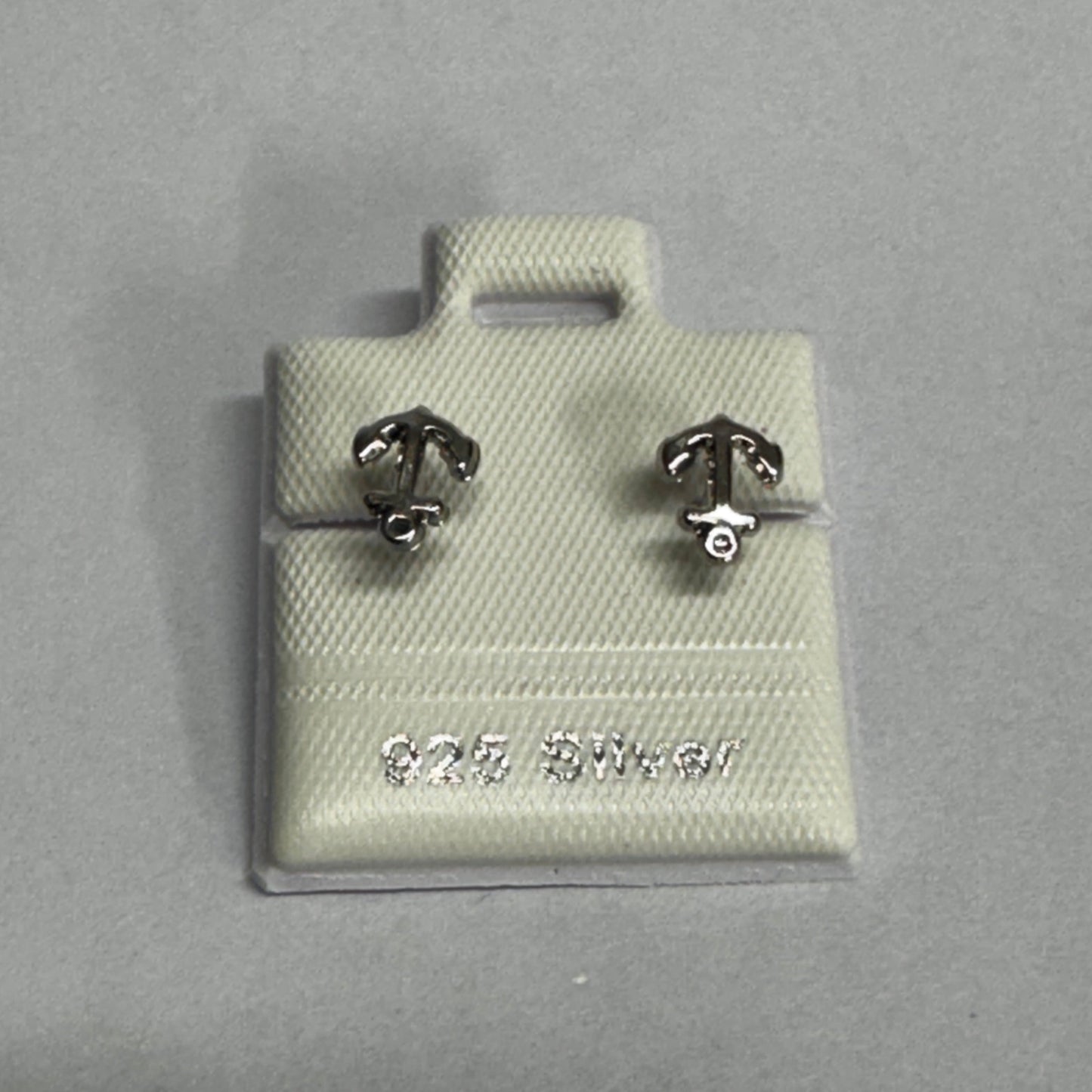 925 Silver Small Anchor Stud Earrings