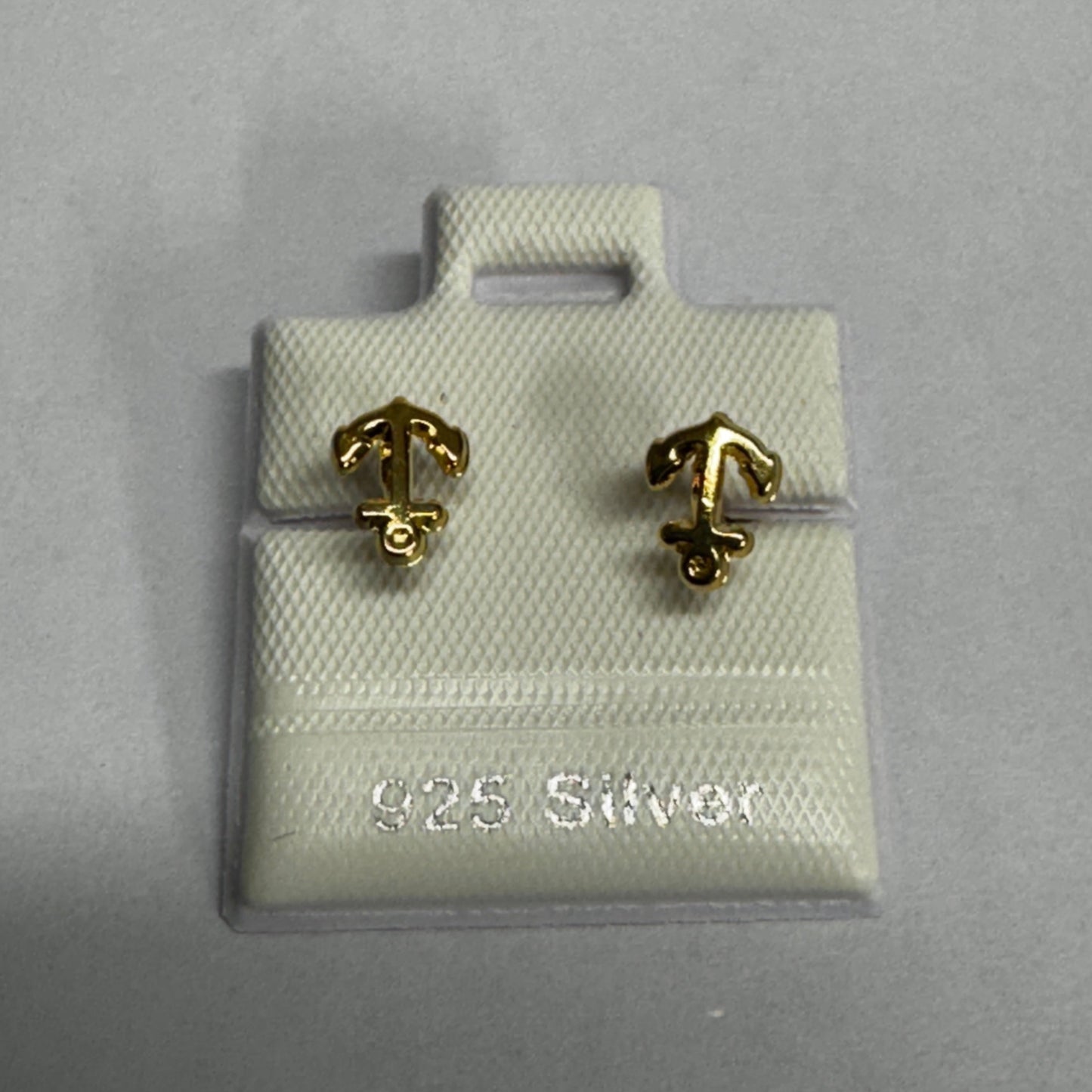 925 Silver Small Anchor Stud Earrings
