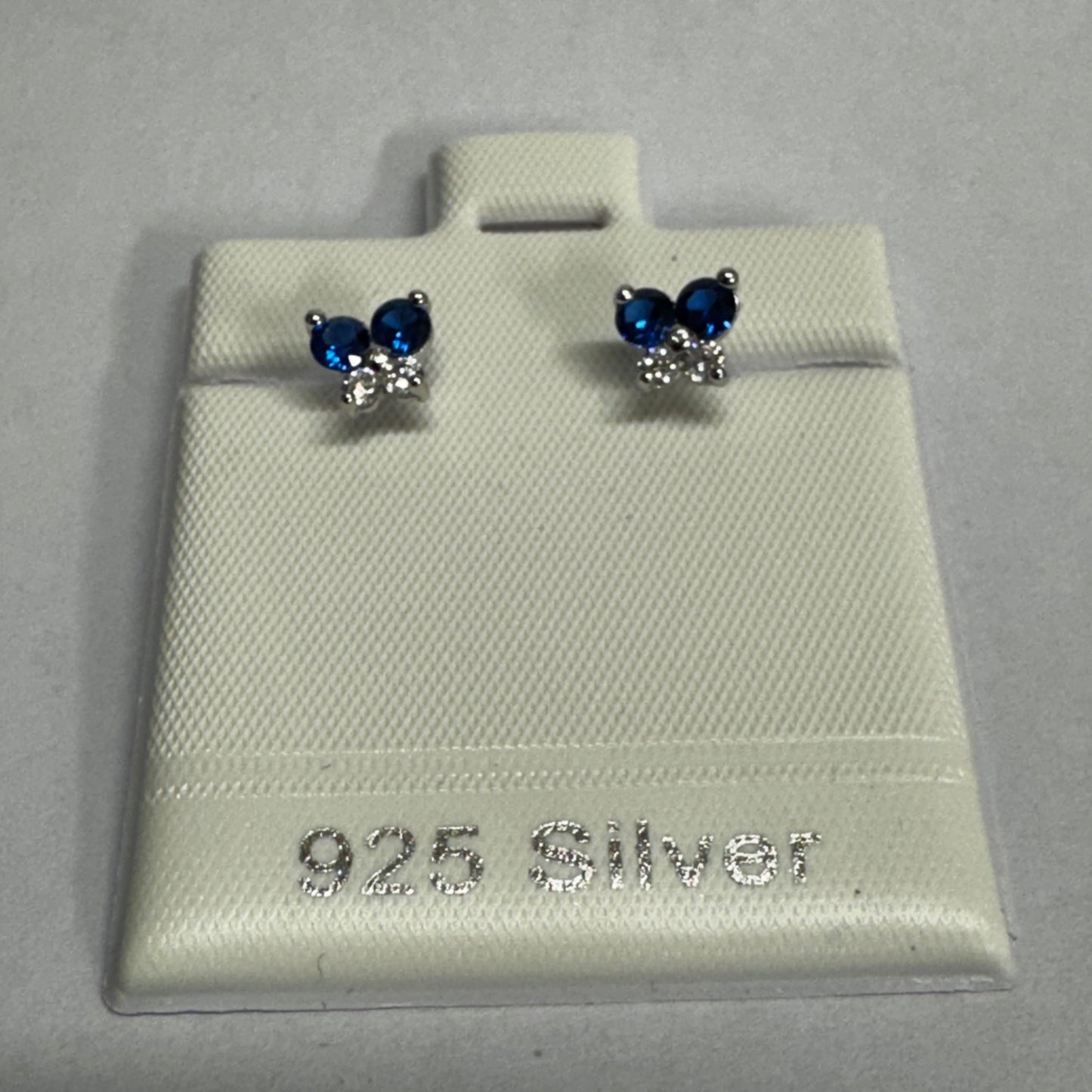 925 Silver Premium Cast Butterfly Circle Stud Earrings