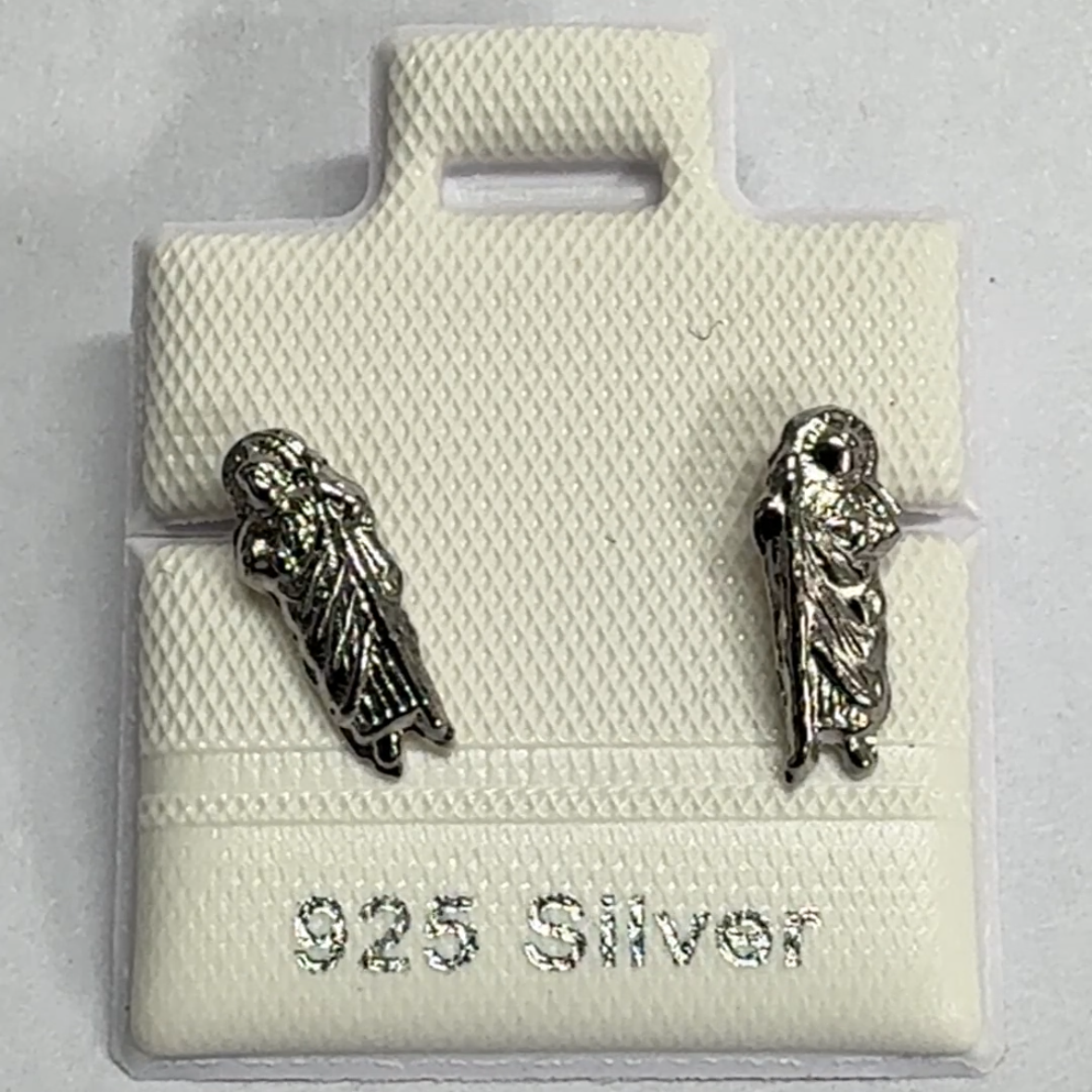 925 Silver Large San Judas Stud Earrings