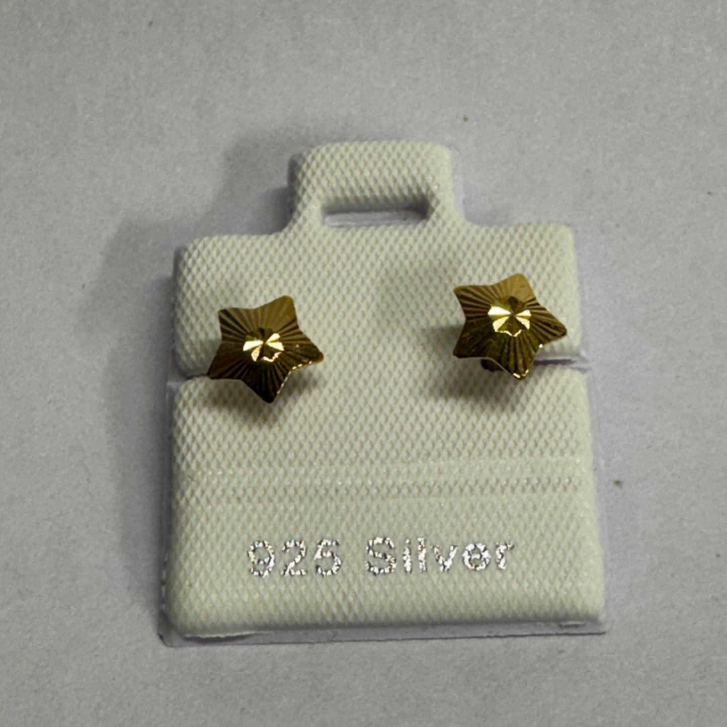 925 Silver Small Diamond-Cut Star Stud Earrings