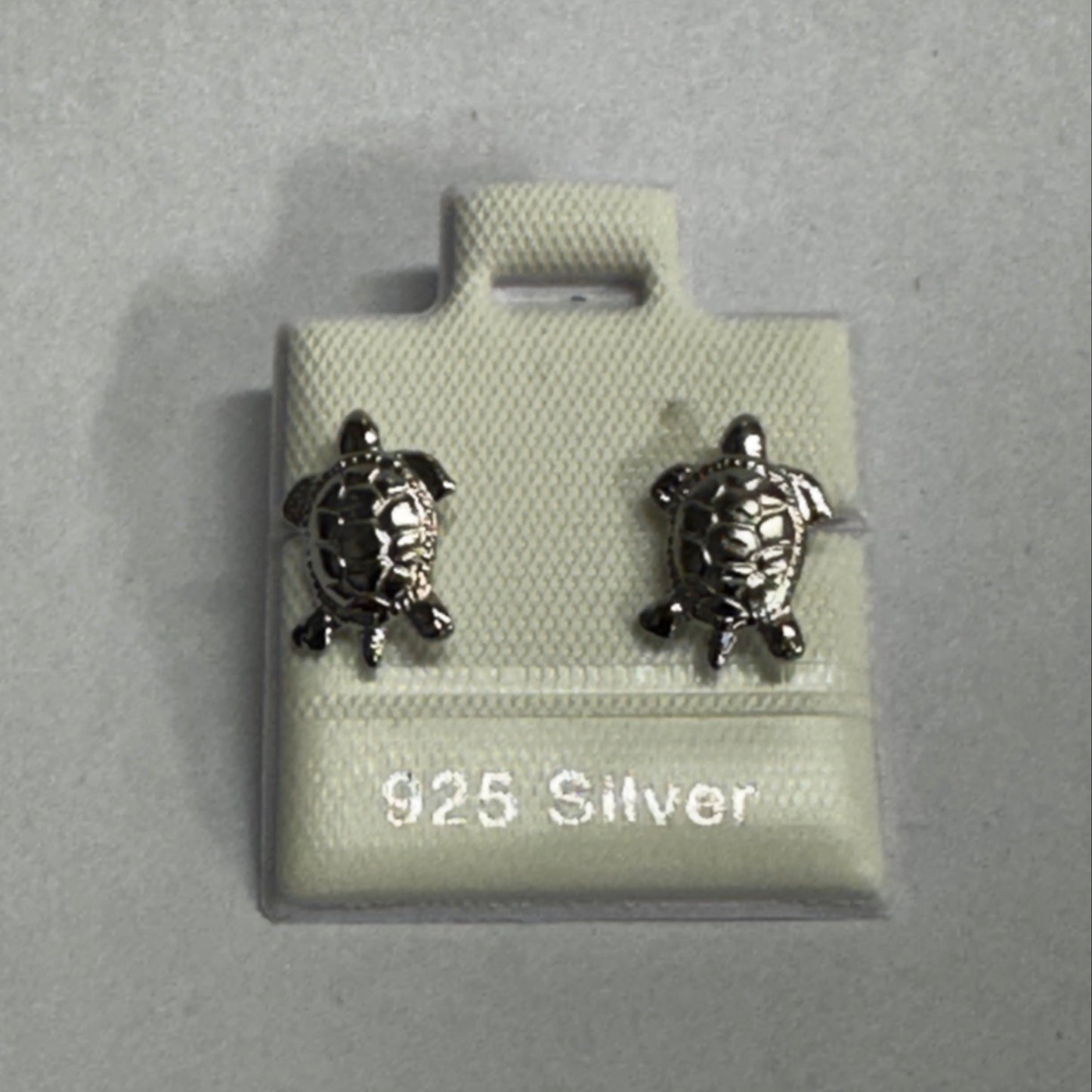 925 Silver Large Turtle Stud Earrings