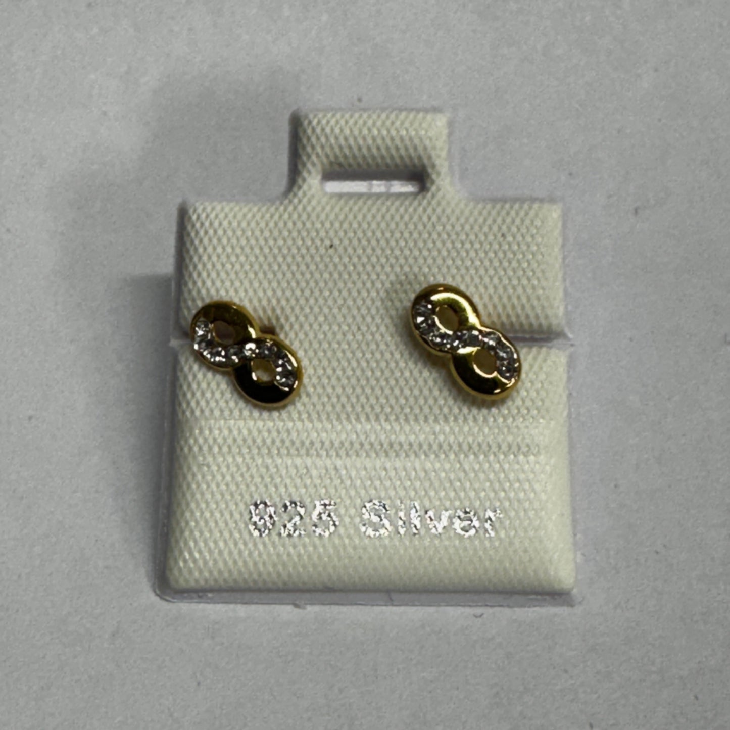 925 Silver Small Infinity Crystal Stud Earrings