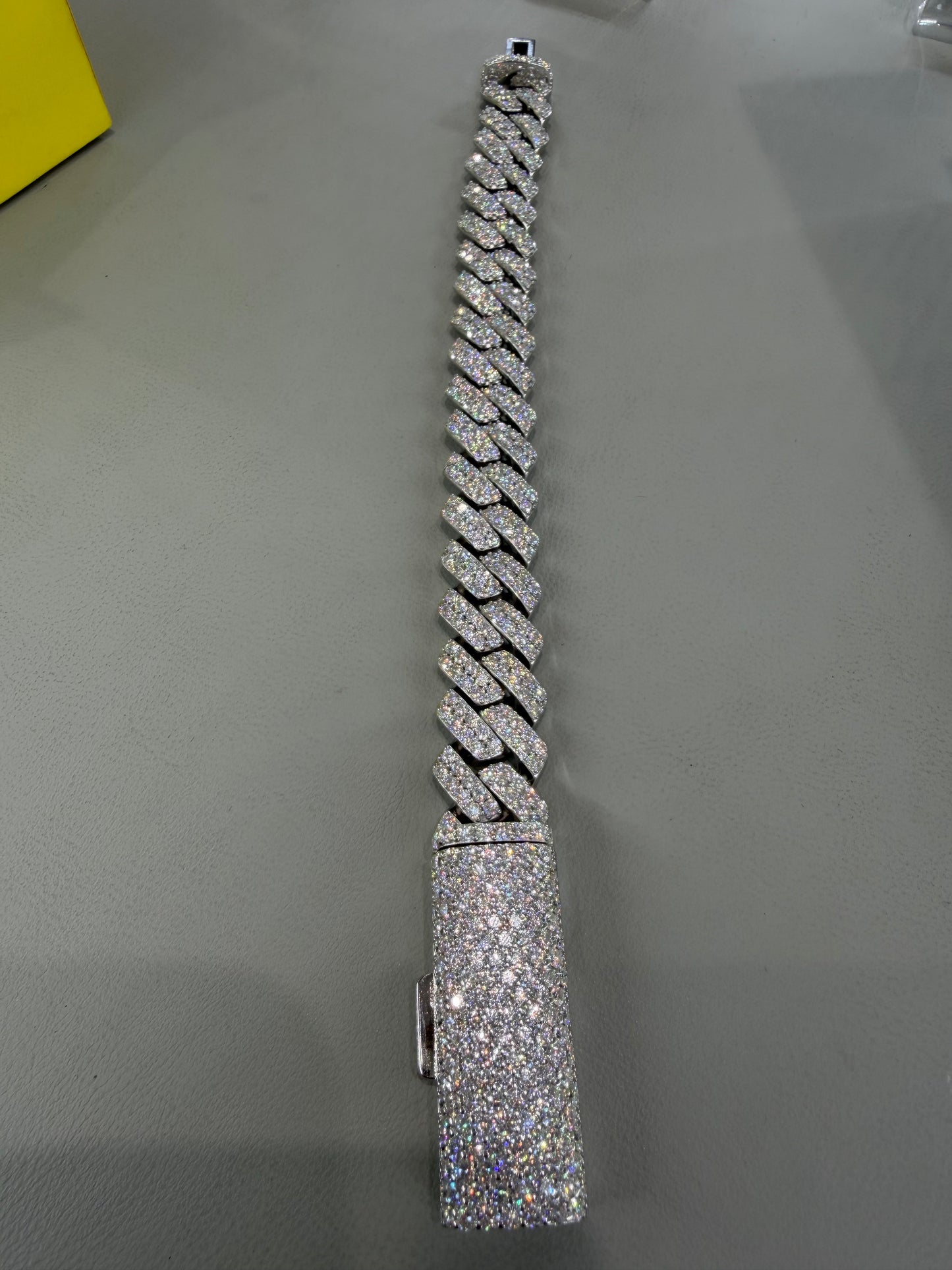 Iced out moissanite silver bracelet 16mm 8 inch MJCN655
