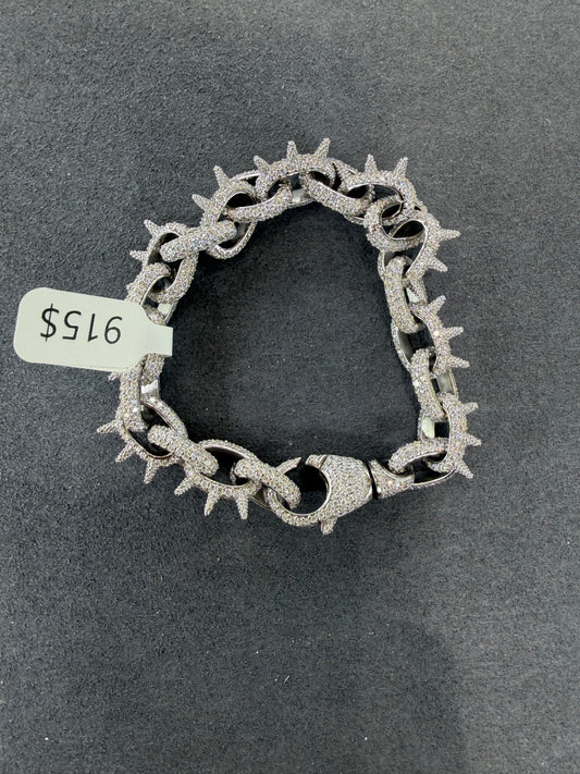 10mm 8 inch silver bracelet with moissanite 10370N