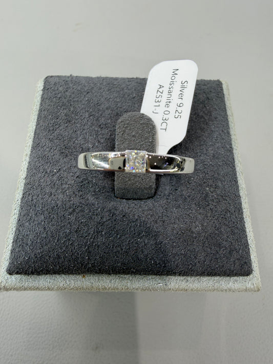 Silver ring with 0.3ct of moissanite AZ531-J