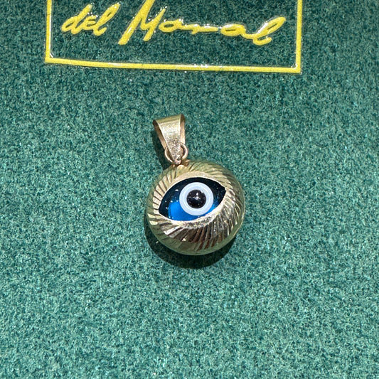 10K Yellow Gold Evil Eye Pendant - Protection Symbol