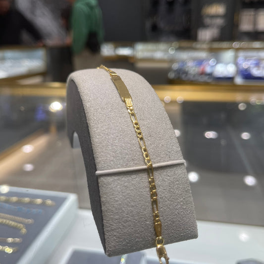 Pulsera de bebé de oro amarillo de 10 quilates - 1,50 g - Grabado y ajuste de talla gratuitos