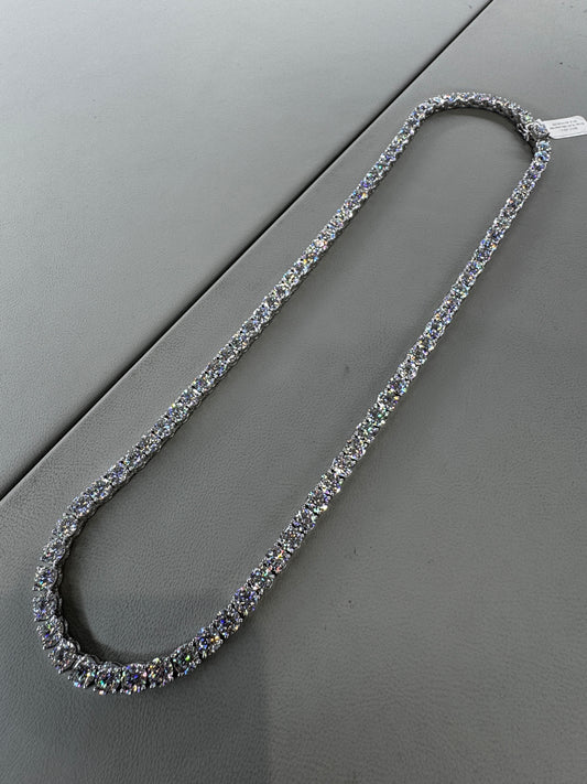 Moissanite Tennis Chain Necklace - 925 Sterling Silver (MJCN058)