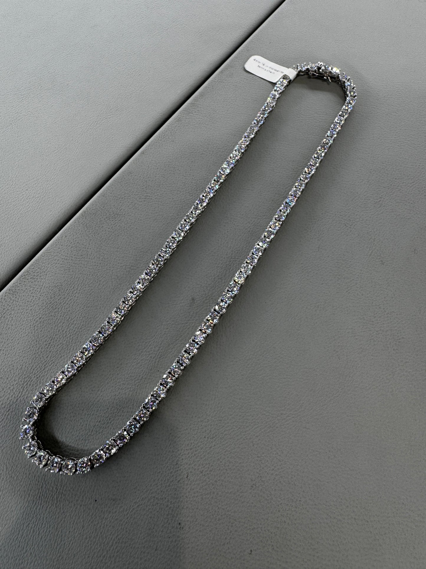 Moissanite Tennis Chain Necklace - 925 Sterling Silver (MJCN058)