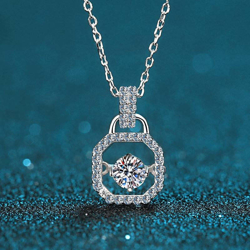 Moissanite Solitaire Pendant Necklace - 925 Sterling Silver (MJE1138)