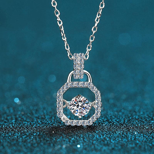 Moissanite Solitaire Pendant Necklace - 925 Sterling Silver (MJE1138)