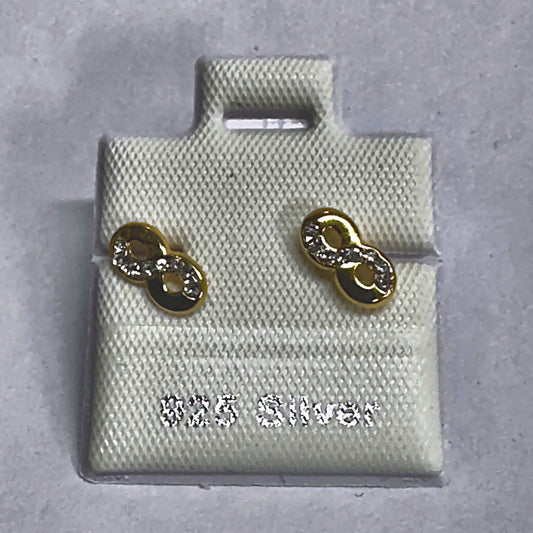 PL126-B 925 silver stud earrings, gold plated finish