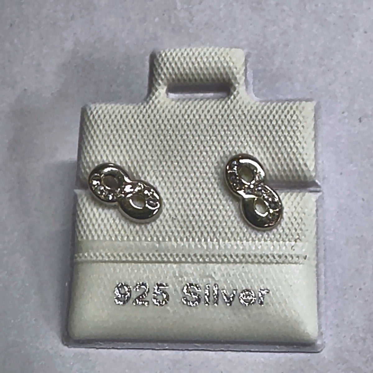 PL126 925 silver stud earrings, rhodium finish