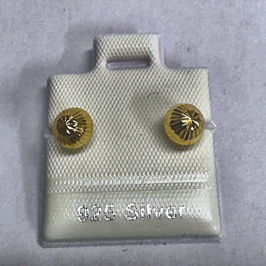 PL162-A 925 silver stud earrings, gold plated finish