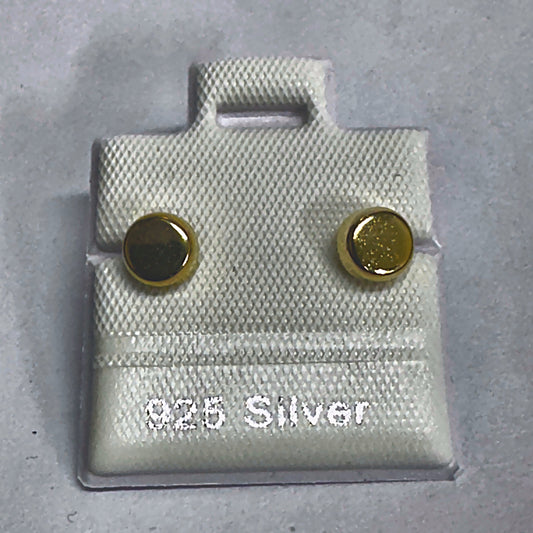PL180 925 silver stud earrings, gold plated finish