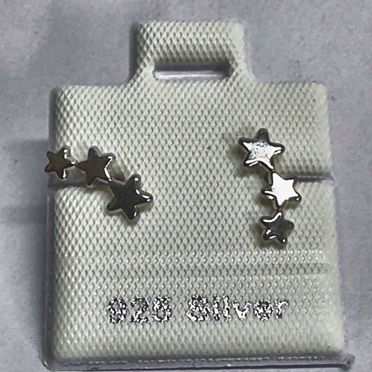 PL190 925 silver stud earrings, rhodium finish