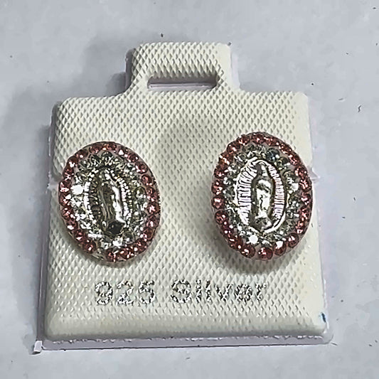 PL192 925 silver stud earrings, rhodium finish