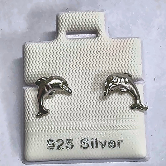 PL206-B 925 silver stud earrings, rhodium finish