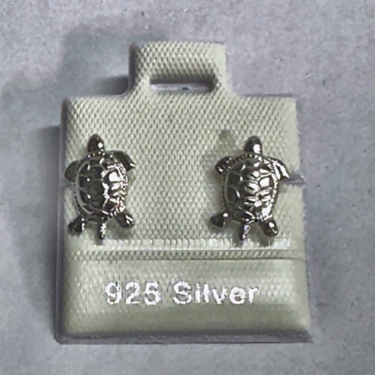 PL207 925 silver stud earrings, rhodium finish