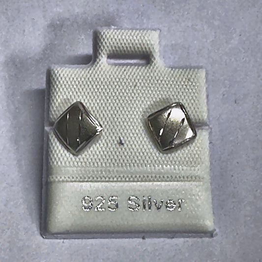 PL211 925 silver stud earrings, rhodium finish
