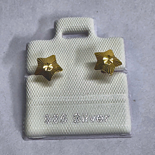 PL222-A 925 silver stud earrings, gold plated finish