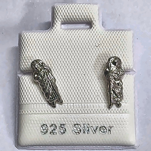 PL255-A 925 silver stud earrings, rhodium finish