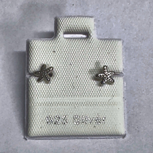 PL257 925 silver stud earrings, rhodium finish