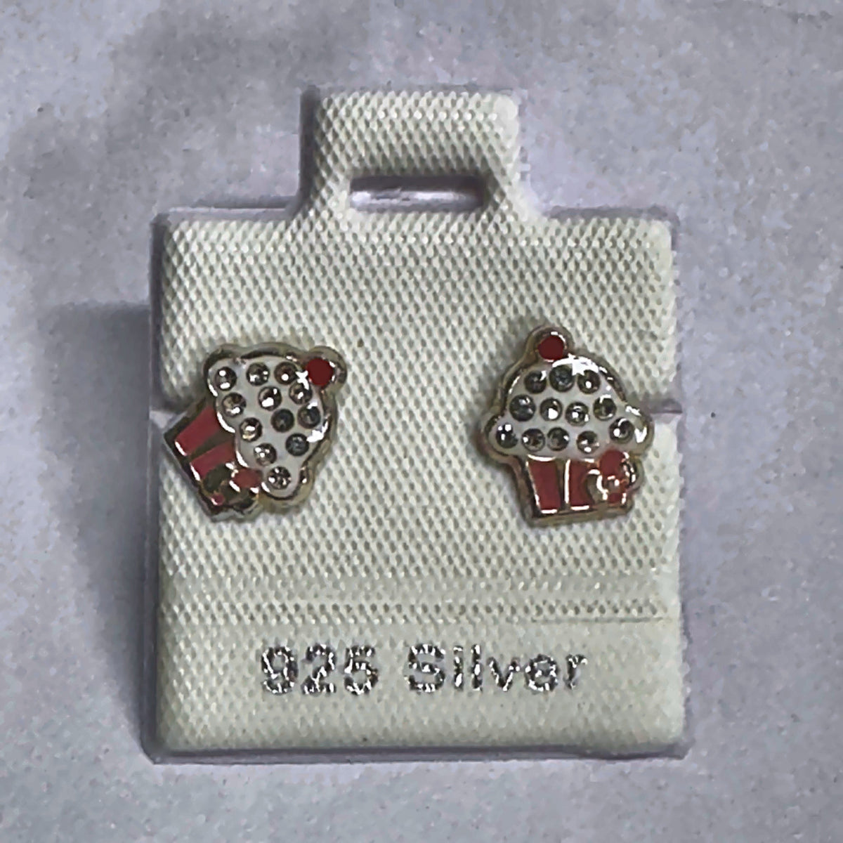 PL266 925 silver stud earrings, rhodium finish