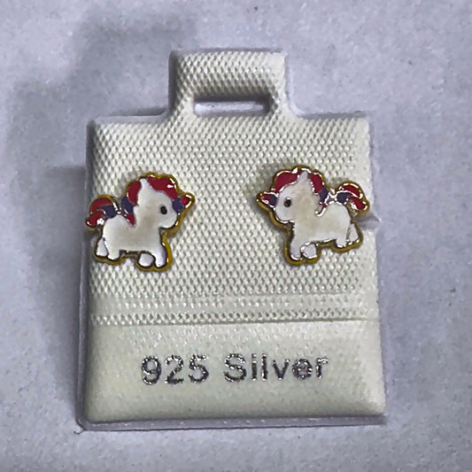 PL274 925 silver stud earrings, gold plated finish