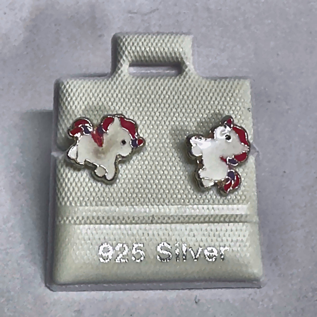 PL274 925 silver stud earrings, rhodium finish