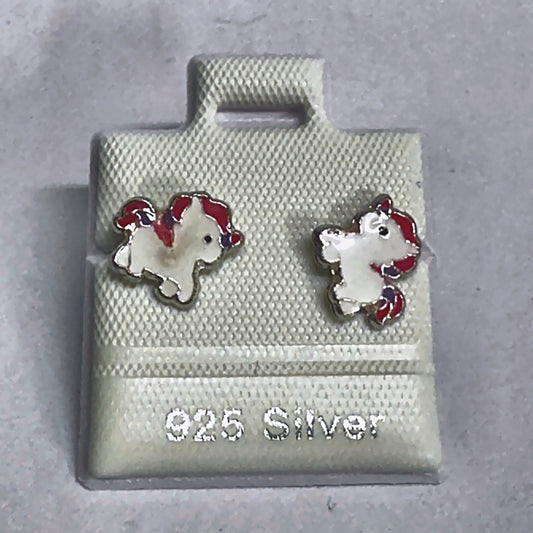PL274 925 silver stud earrings, rhodium finish