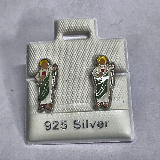 PL277 925 silver stud earrings, rhodium finish