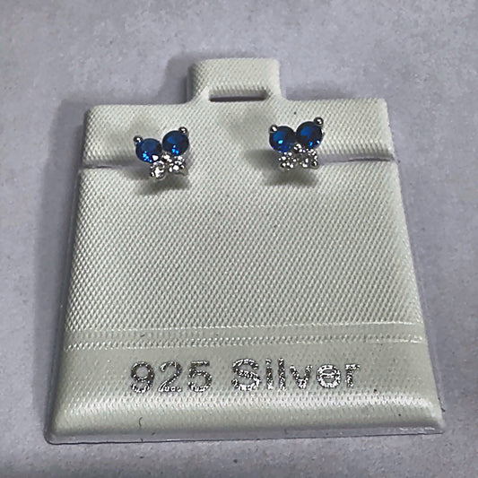 PL3017 925 silver stud earrings, rhodium finish
