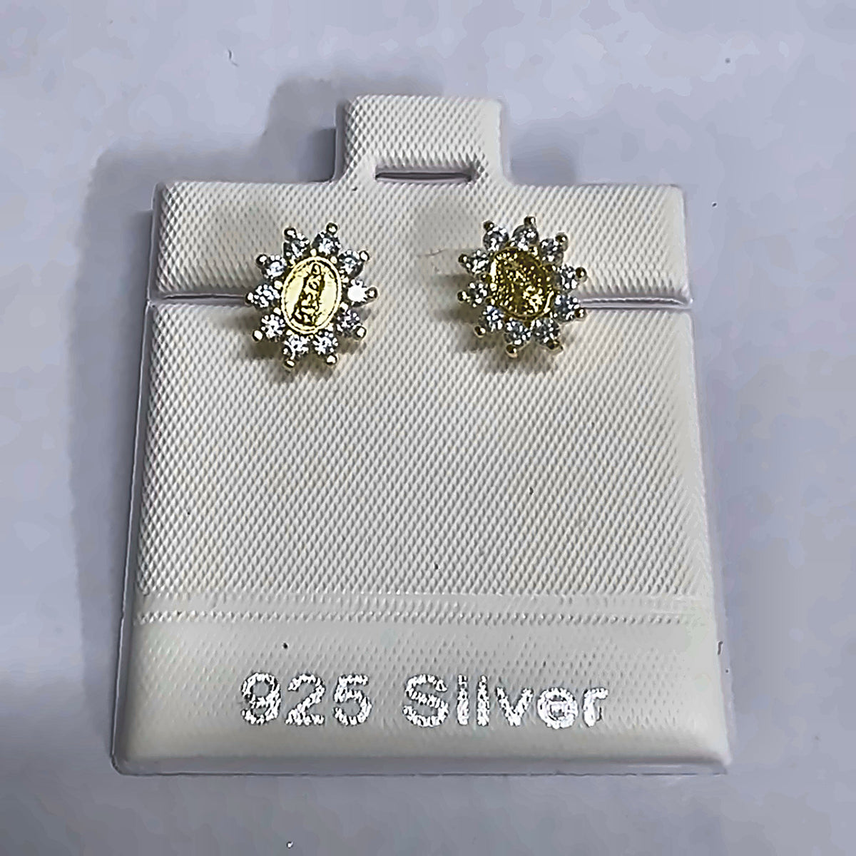 PL3022 925 silver stud earrings, gold plated finish