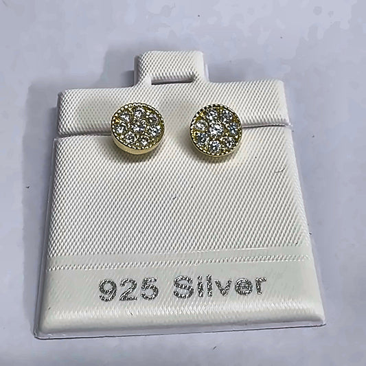 PL3036 925 silver stud earrings, gold plated finish